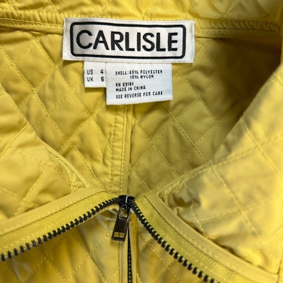 Carlisle women’s vest size 4 quilted chartreuse, yellow with pockets full zipper - Picture 6 of 7
